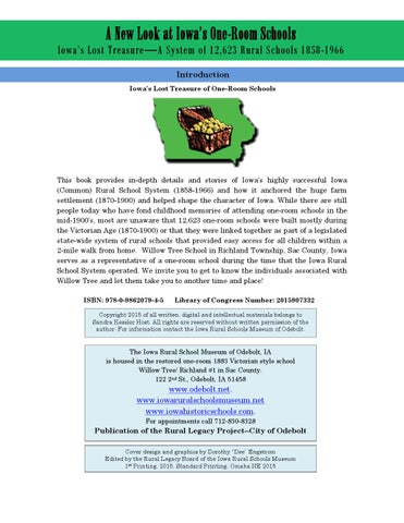 A New Look at Iowa One-Room Schools by Iowa Rural Schools Museum ...