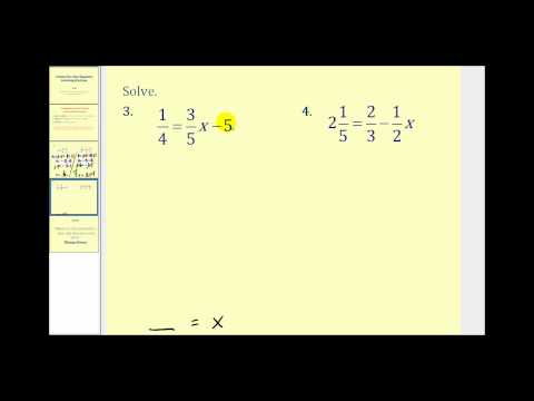 one step equations fractions worksheet
