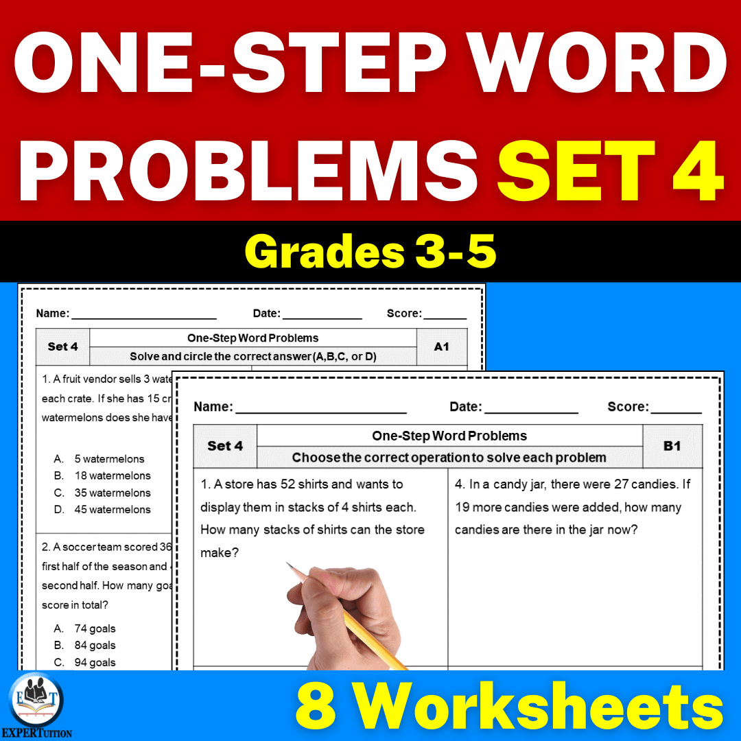 one step word problem worksheet