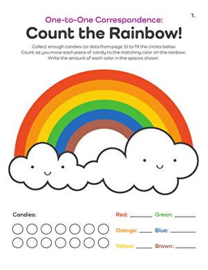 One-to-One Correspondence: Count the Rainbow! | Worksheet ...