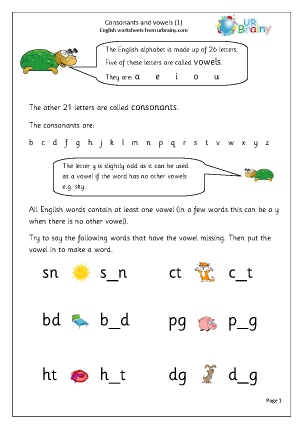 one vowel cvc word worksheet