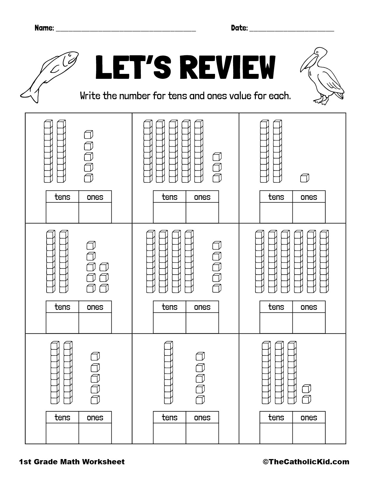 ones and tens worksheet
