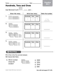 ones tens hundreds worksheet