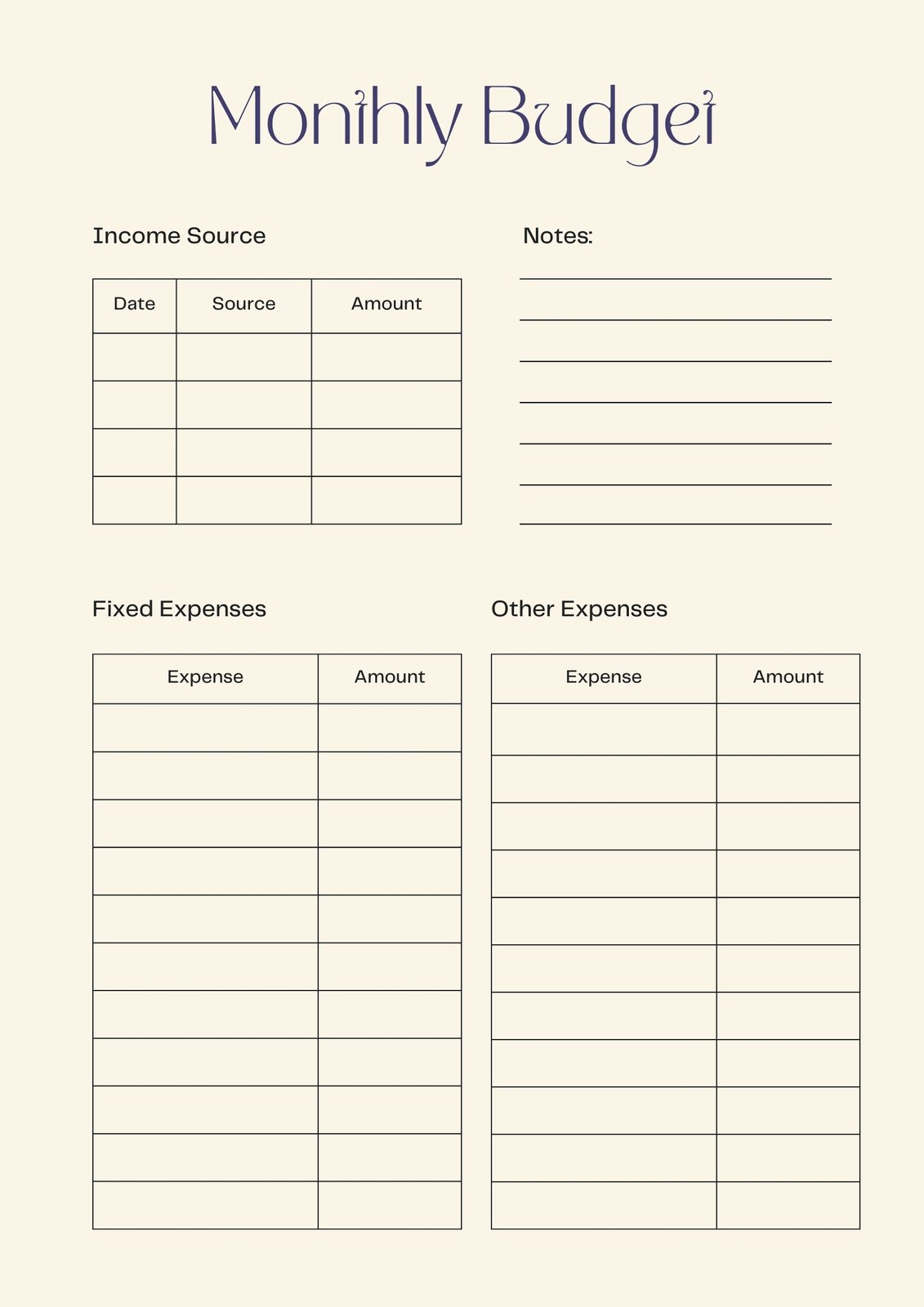 Free and customizable budget templates