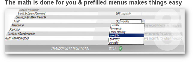 online budget worksheet