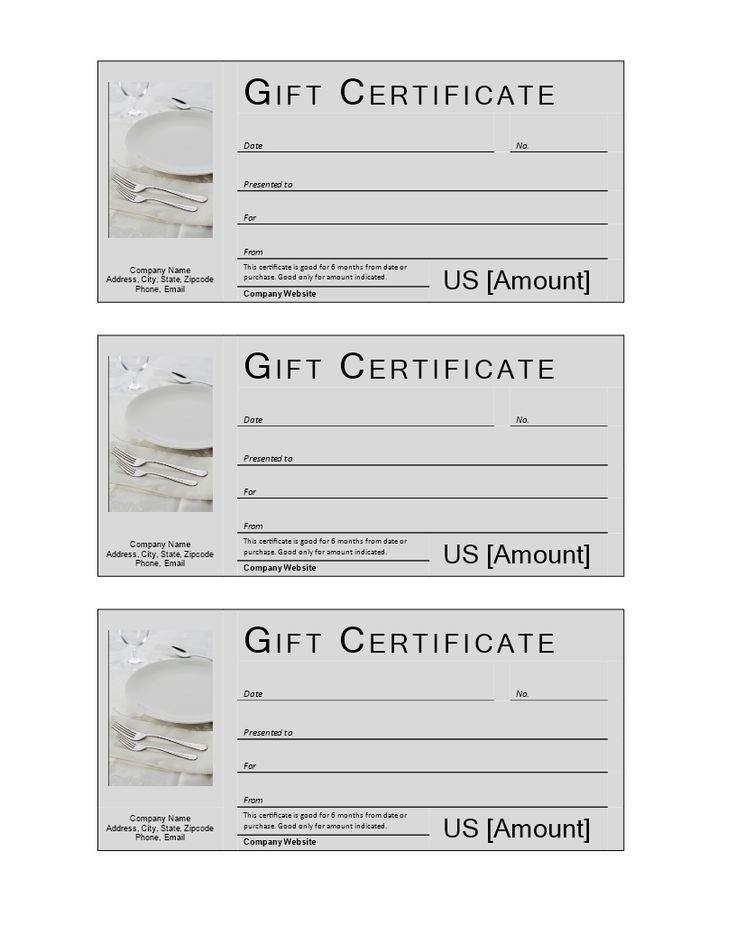 Restaurant Gift Certificate | Templates at allbusinesstemplates.com