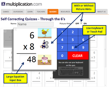 Self-Correcting Multiplication Quizzes - Multiplication.com