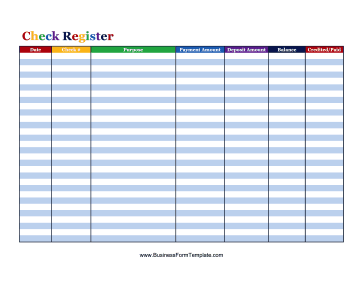 online printable check register