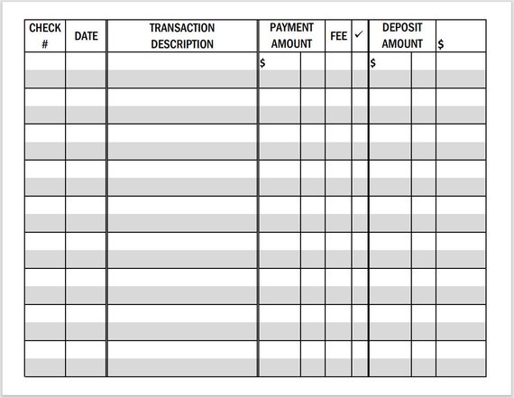 online printable check register