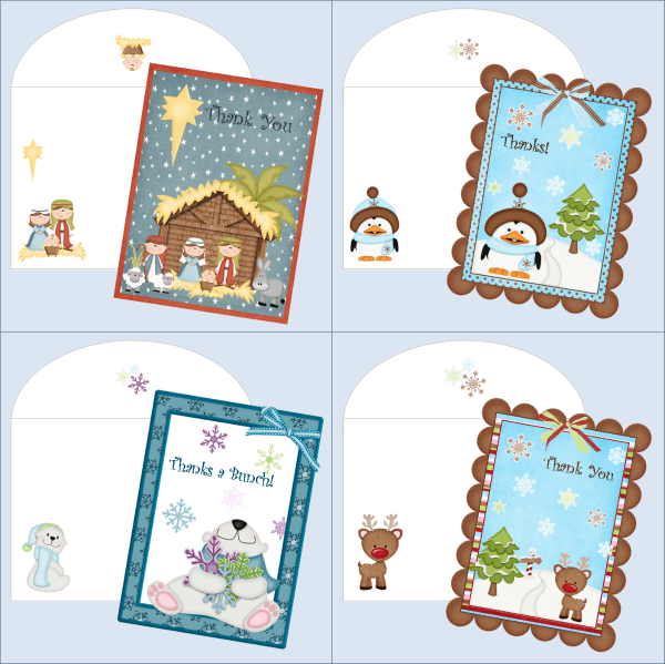 online printable christmas thank you cards