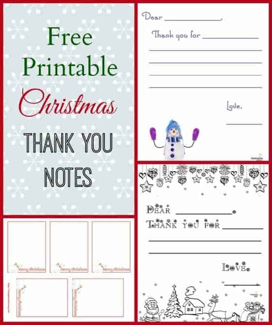 online printable christmas thank you cards