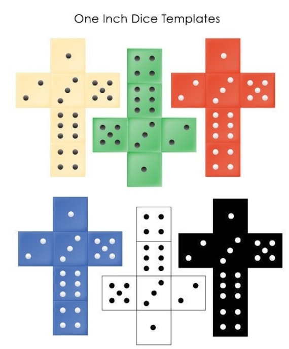 Buy Colorful 1 Printable Dice Template Makes Six Dice Online in ...