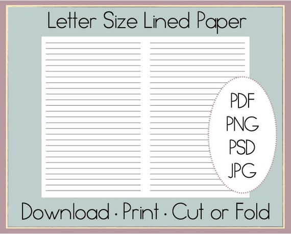 Lined Paper Digital Lined Paper Printable Lined Pages Download ...
