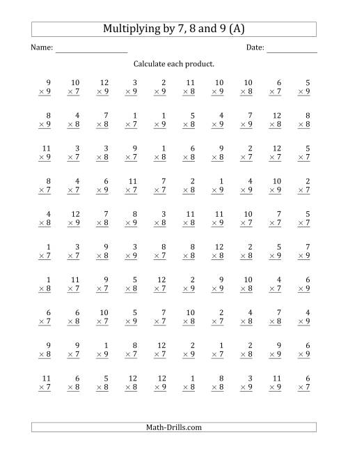 online printable multiplication worksheets