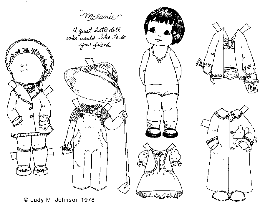 Melanie, a Free Paper Doll to Print and Enjoy