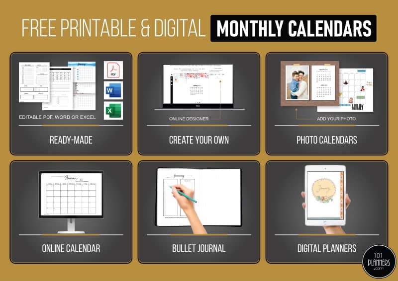 FREE Printable Monthly Calendar Template | Instant Download