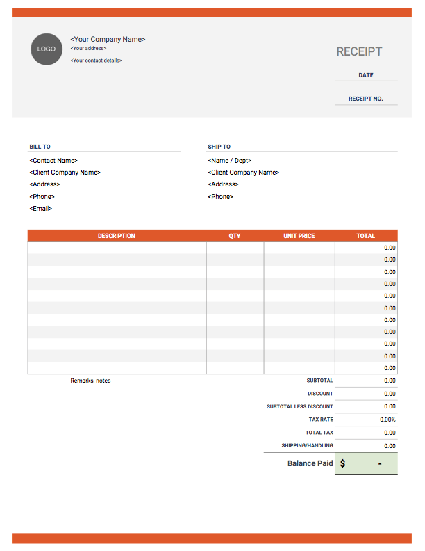online printable receipt maker