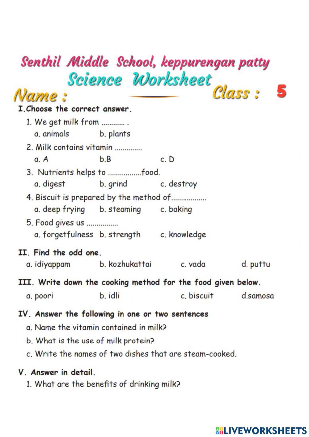 SENTHIL MIDDLE SCHOOL, KEPPURENGAN PATTY- CL:5 SCIENCE ONLINE ...