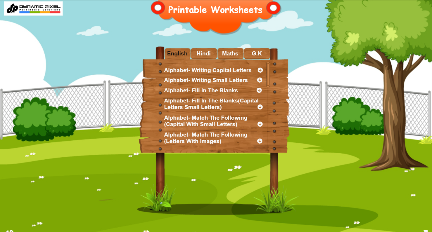 online worksheet for kindergarten