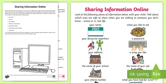 Helping Children Stay Safe Online | Parent Information Sheet
