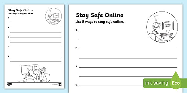 How to Stay Safe Online KS2 Worksheet / Worksheet - Twinkl