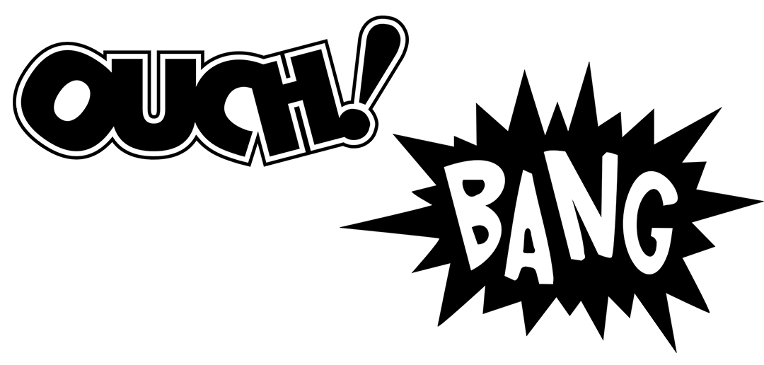 onomatopoeia black and white