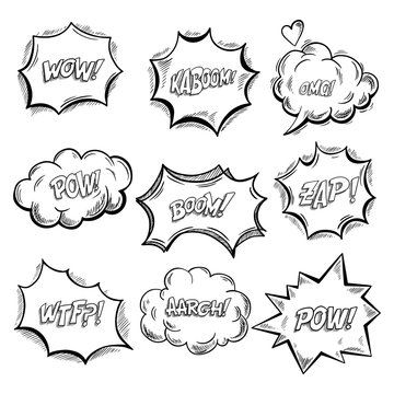 onomatopoeia black and white