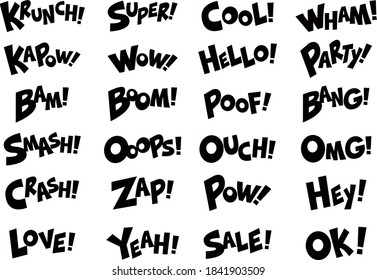 onomatopoeia black and white