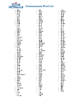 onomatopoeia word list printable