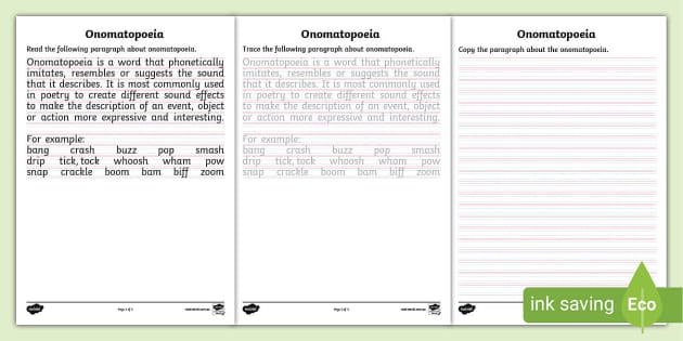 onomatopoeia worksheet for first grade