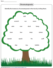 onomatopoeia worksheet third grade