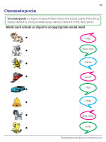 onomatopoeia worksheet third grade