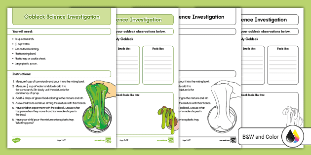 Oobleck Recipe activity | 2nd Grade Resource | Twinkl USA