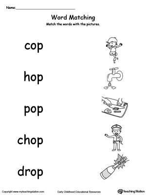 op word family worksheet