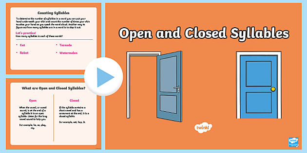 open and closed syllable worksheet