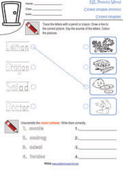 open and closed syllables worksheet 2nd grade