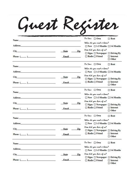 Real Estate Open House Sign In Sheet - 15+ Examples, Google Docs ...