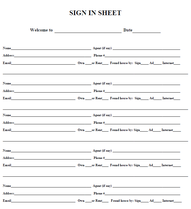 Open House Sign In Sheet for Realtors (Increase Your Leads by 400 ...