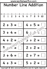 open number line addition worksheet