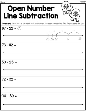 open number line worksheet for
