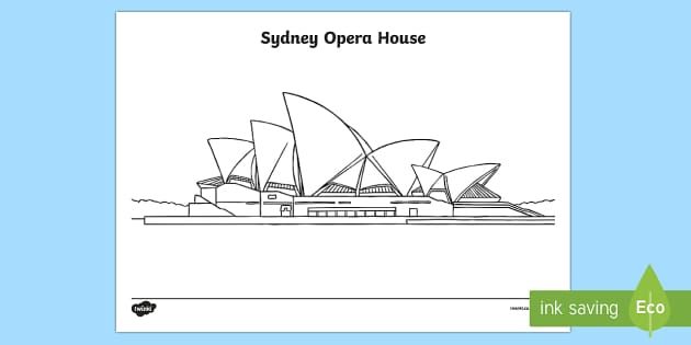 Australia Opera House Drawing - Sydney Opera House Colouring
