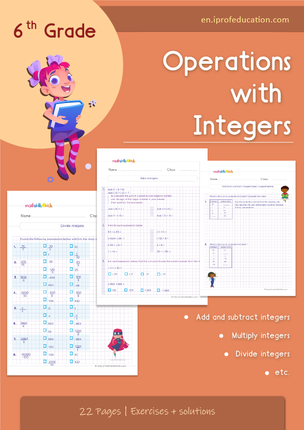 Grade 6 Operations with integers worksheets with solutions ...