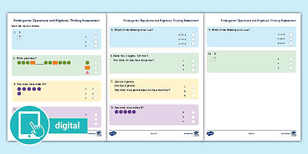 Kindergarten Operations and Algebraic Thinking Assessment