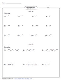 operations of complex numbers worksheet