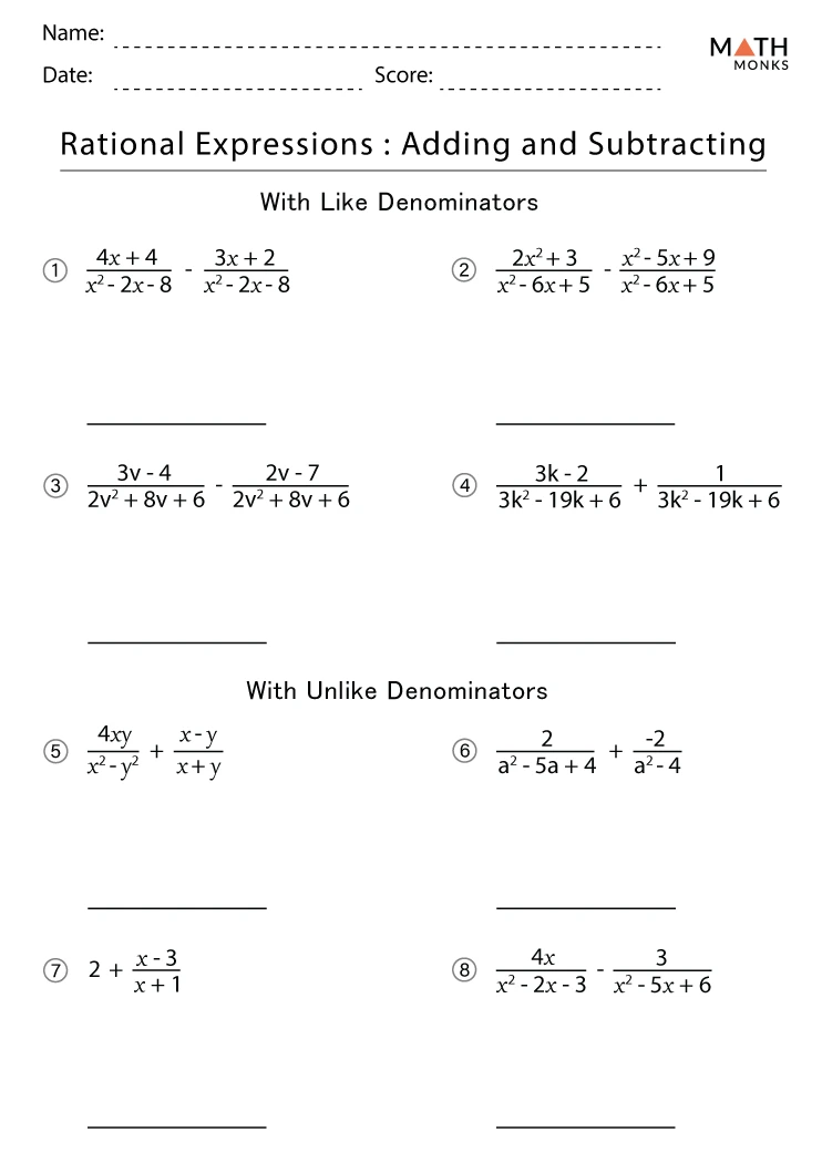 operations with rational numbers worksheet