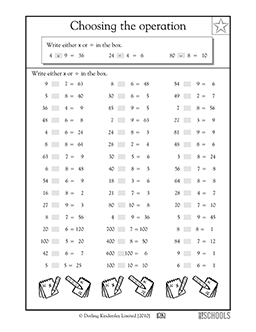 Choosing the operation | 3rd grade Math Worksheet | GreatSchools