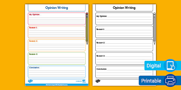 Opinion Writing Template for K-2nd Grade (teacher made)
