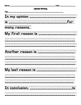 Opinion Writing Template