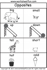 Opposites / FREE Printable Worksheets - Worksheetfun