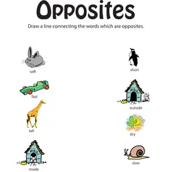 Printable 1st Grade Identifying Opposite Worksheets 